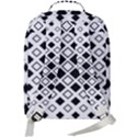 Square Diagonal Pattern Monochrome Double Compartment Backpack View3