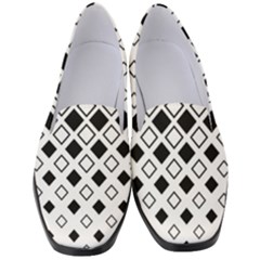 Square Diagonal Pattern Monochrome Women s Classic Loafer Heels