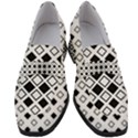 Square Diagonal Pattern Monochrome Women s Chunky Heel Loafers View1