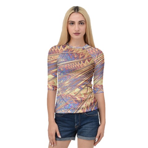 Flourish Artwork Fractal Expanding Quarter Sleeve Raglan Tee by Pakrebo