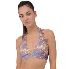 Flourish Artwork Fractal Expanding Halter Plunge Bikini Top