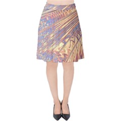 Flourish Artwork Fractal Expanding Velvet High Waist Skirt by Pakrebo