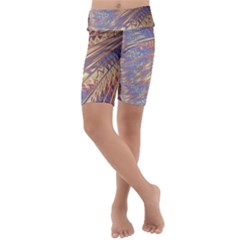 Flourish Artwork Fractal Expanding Kids  Lightweight Velour Cropped Yoga Leggings