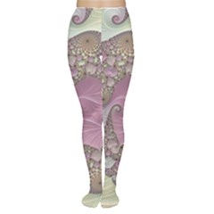 Pastels Cream Abstract Fractal Tights by Pakrebo