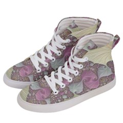 Pastels Cream Abstract Fractal Men s Hi-top Skate Sneakers