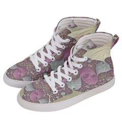 Pastels Cream Abstract Fractal Women s Hi-top Skate Sneakers