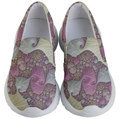 Pastels Cream Abstract Fractal Kids  Lightweight Slip Ons