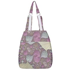 Pastels Cream Abstract Fractal Center Zip Backpack