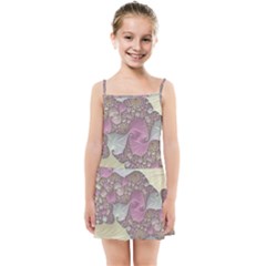 Pastels Cream Abstract Fractal Kids  Summer Sun Dress