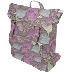 Pastels Cream Abstract Fractal Buckle Up Backpack