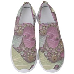 Pastels Cream Abstract Fractal Men s Slip On Sneakers