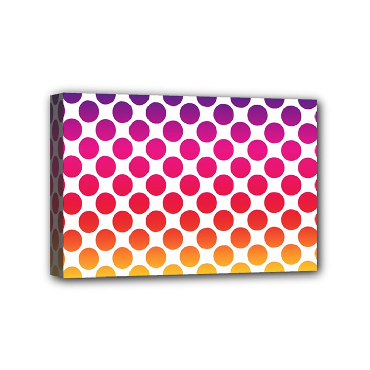 Polka Dots Spectrum Colours Dots Mini Canvas 6  x 4  (Stretched)