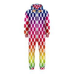 Polka Dots Spectrum Colours Dots Hooded Jumpsuit (kids) by Pakrebo