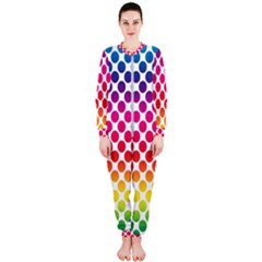 Polka Dots Spectrum Colours Dots Onepiece Jumpsuit (ladies)  by Pakrebo