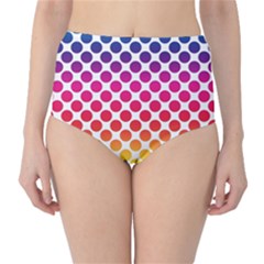 Polka Dots Spectrum Colours Dots Classic High-waist Bikini Bottoms by Pakrebo