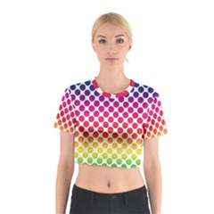 Polka Dots Spectrum Colours Dots Cotton Crop Top by Pakrebo