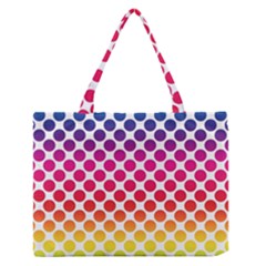 Polka Dots Spectrum Colours Dots Zipper Medium Tote Bag by Pakrebo