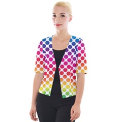 Polka Dots Spectrum Colours Dots Cropped Button Cardigan by Pakrebo