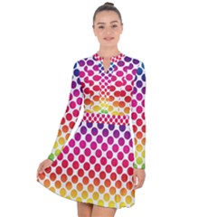 Polka Dots Spectrum Colours Dots Long Sleeve Panel Dress by Pakrebo