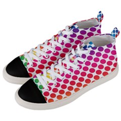 Polka Dots Spectrum Colours Dots Men s Mid-top Canvas Sneakers