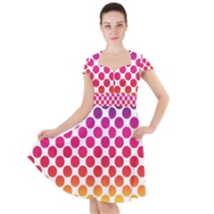 Polka Dots Spectrum Colours Dots Cap Sleeve Midi Dress