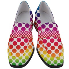 Polka Dots Spectrum Colours Dots Women s Chunky Heel Loafers