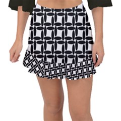 Ellipse Pattern Background Fishtail Mini Chiffon Skirt