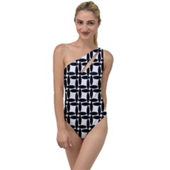 Ellipse Pattern Background To One Side Swimsuit