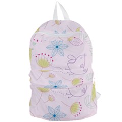 Floral Background Bird Drawing Foldable Lightweight Backpack