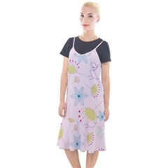 Floral Background Bird Drawing Camis Fishtail Dress by Pakrebo