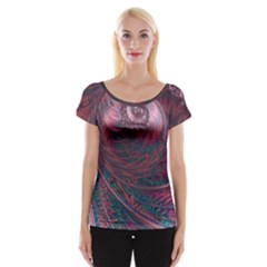 Fractal Artwork Digital Pattern Cap Sleeve Top by Pakrebo