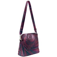 Fractal Artwork Digital Pattern Zipper Messenger Bag