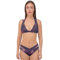 Fractal Artwork Digital Pattern Double Strap Halter Bikini Set