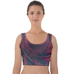 Fractal Artwork Digital Pattern Velvet Crop Top