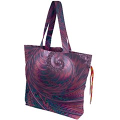 Fractal Artwork Digital Pattern Drawstring Tote Bag