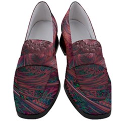 Fractal Artwork Digital Pattern Women s Chunky Heel Loafers