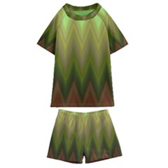 Zig Zag Chevron Classic Pattern Kids  Swim Tee And Shorts Set