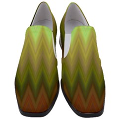 Zig Zag Chevron Classic Pattern Slip On Heel Loafers by Pakrebo