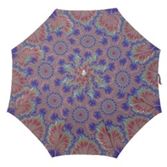 Purple Splat Fractal Art Straight Umbrellas by Pakrebo