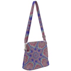 Purple Splat Fractal Art Zipper Messenger Bag