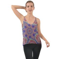 Purple Splat Fractal Art Chiffon Cami