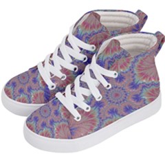 Purple Splat Fractal Art Kids  Hi-top Skate Sneakers