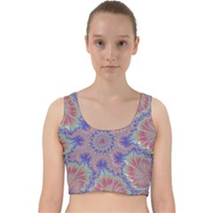 Purple Splat Fractal Art Velvet Racer Back Crop Top