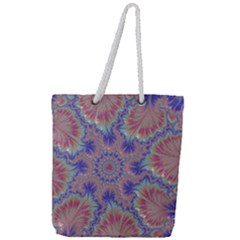 Purple Splat Fractal Art Full Print Rope Handle Tote (large)