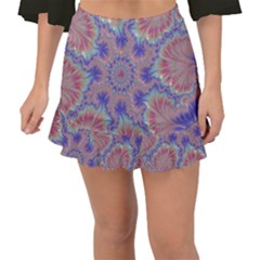 Purple Splat Fractal Art Fishtail Mini Chiffon Skirt