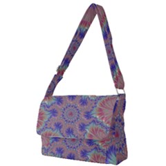 Purple Splat Fractal Art Full Print Messenger Bag