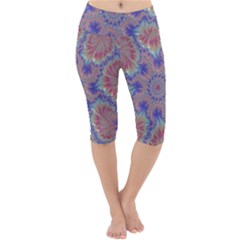 Purple Splat Fractal Art Lightweight Velour Cropped Yoga Leggings