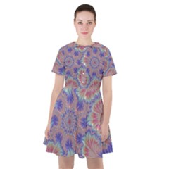 Purple Splat Fractal Art Sailor Dress