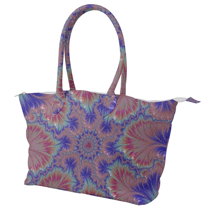 Purple Splat Fractal Art Canvas Shoulder Bag