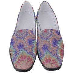 Purple Splat Fractal Art Women s Classic Loafer Heels by Pakrebo